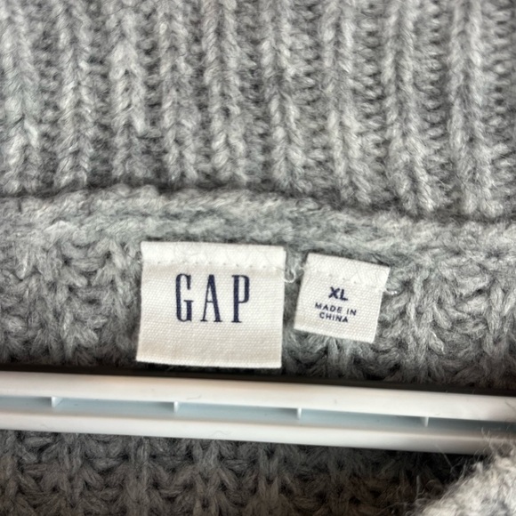 GAP XL Extra Large Wool Blend Sweater Brushed Pointe Heather Gray - Picture 2 of 16